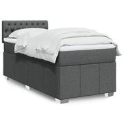 Boxspring met matras 100x200 cm grijs stof