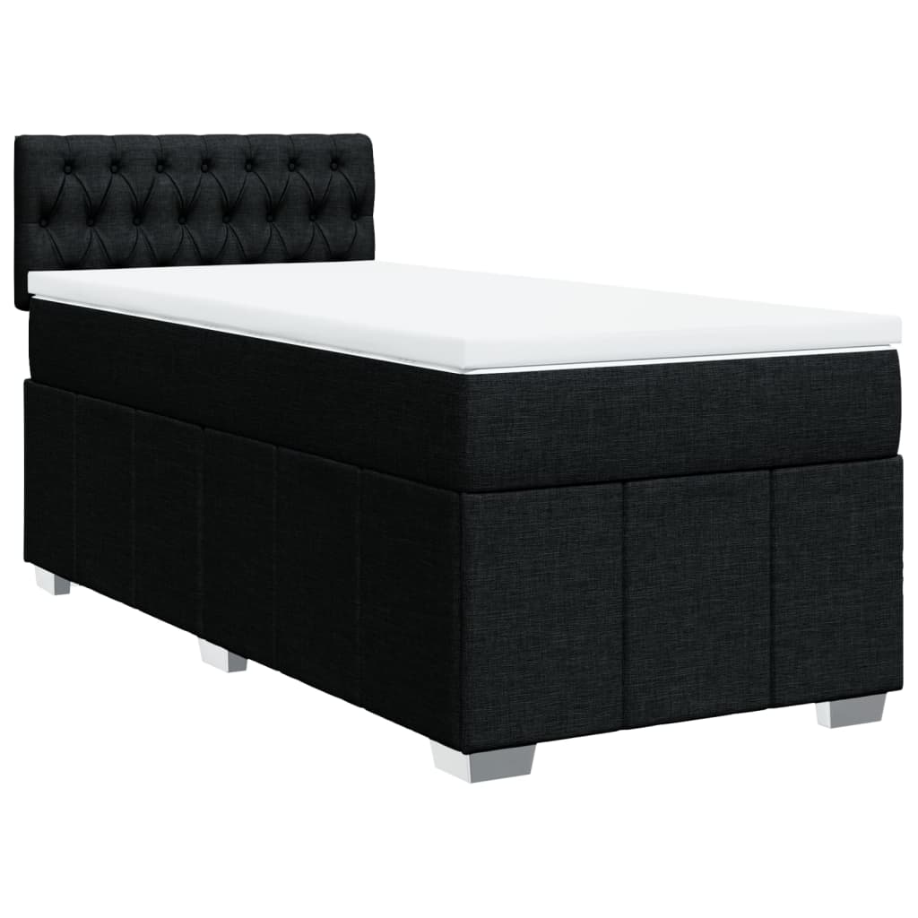 Boxspring met matras stof zwart 100x200 cm