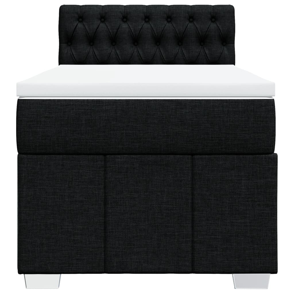 Boxspring met matras stof zwart 100x200 cm
