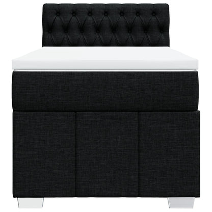 Boxspring met matras stof zwart 100x200 cm