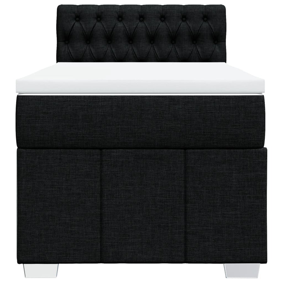 Boxspring met matras stof zwart 100x200 cm