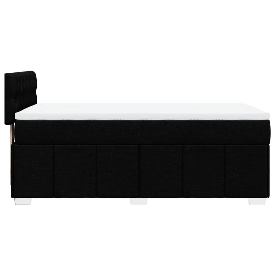 Boxspring met matras stof zwart 100x200 cm