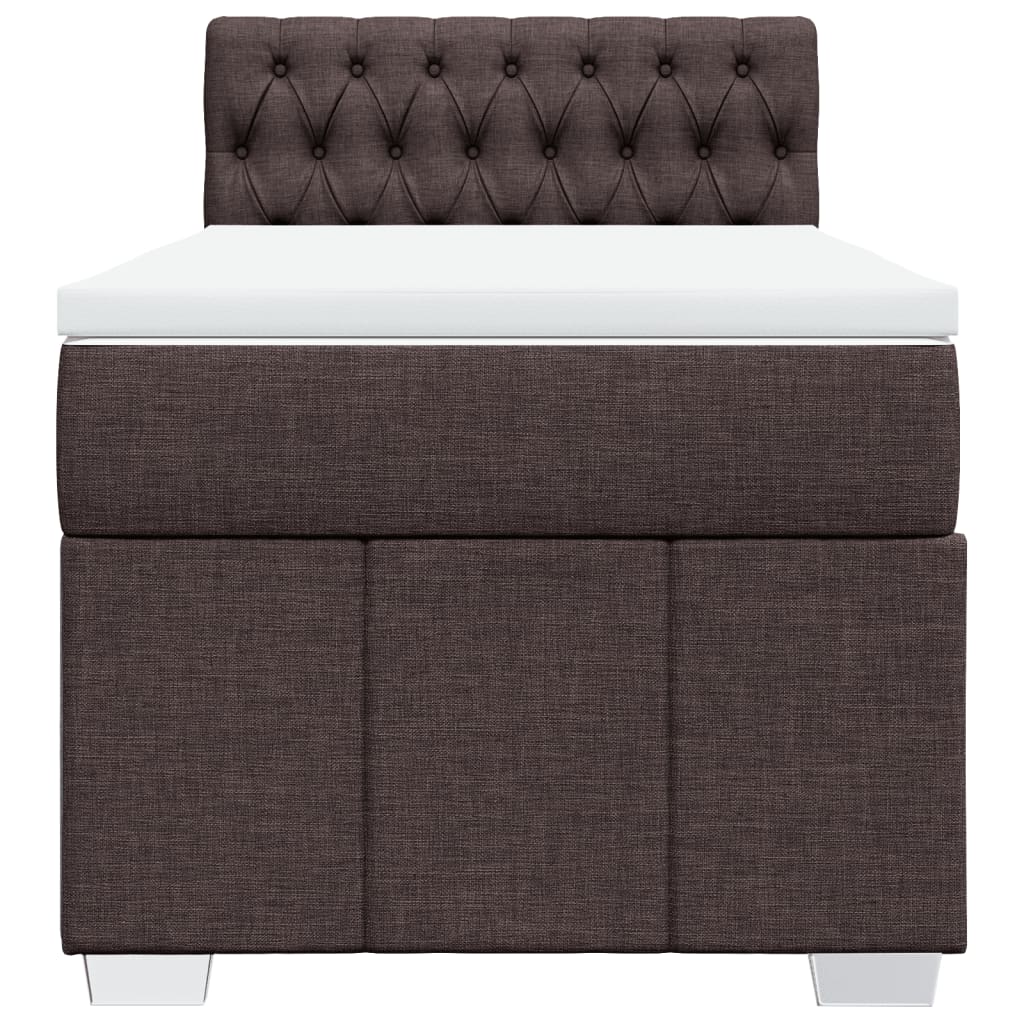 Boxspring met matras stof donkerbruin 100x200 cm