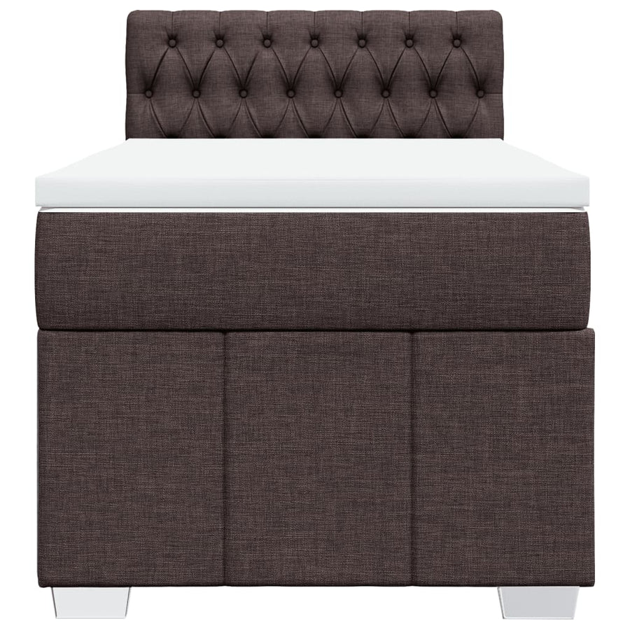 Boxspring met matras stof donkerbruin 100x200 cm