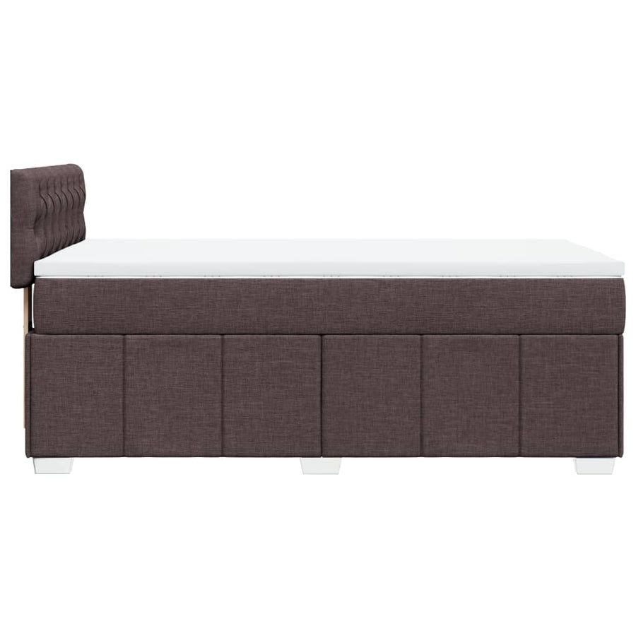 Boxspring met matras stof donkerbruin 100x200 cm