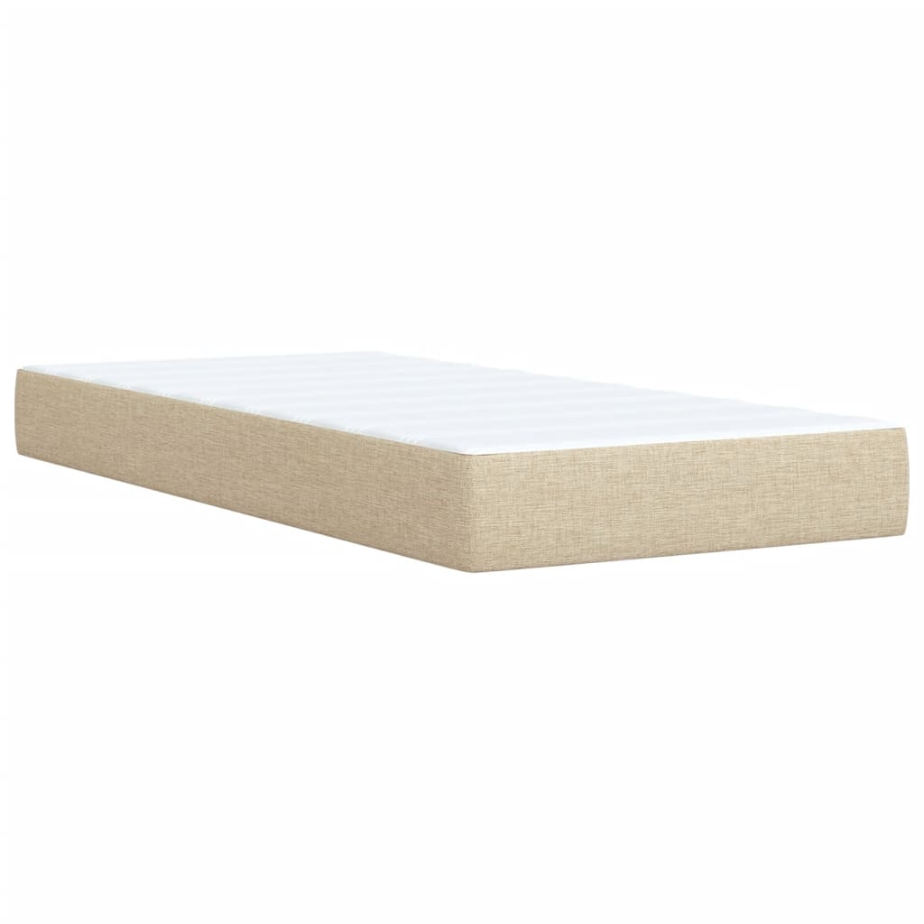 Boxspring met matras stof crèmekleurig 100x200 cm