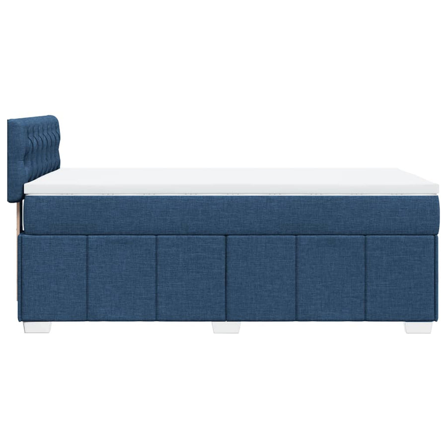 Boxspring met matras stof blauw 100x200 cm