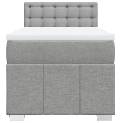 Boxspring Met Matras Stof Lichtgrijs 100X200 Cm