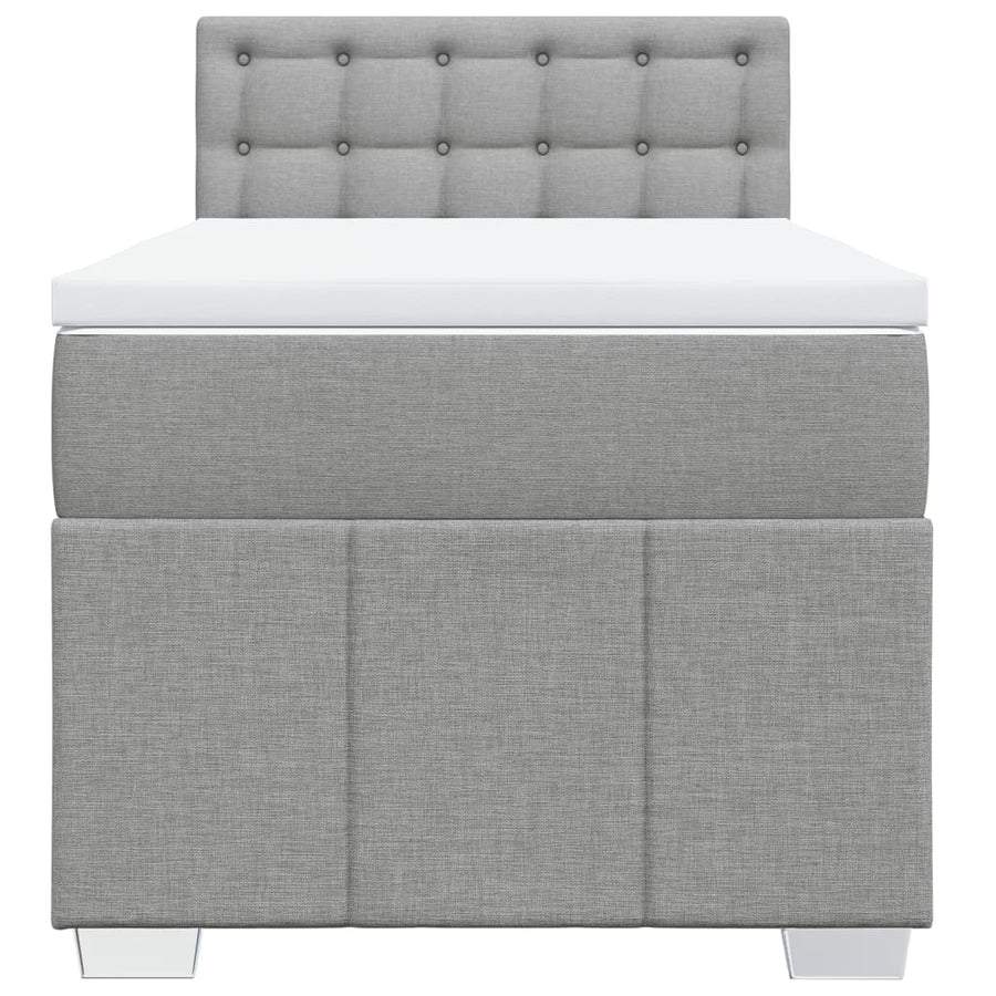 Boxspring Met Matras Stof Lichtgrijs 100X200 Cm