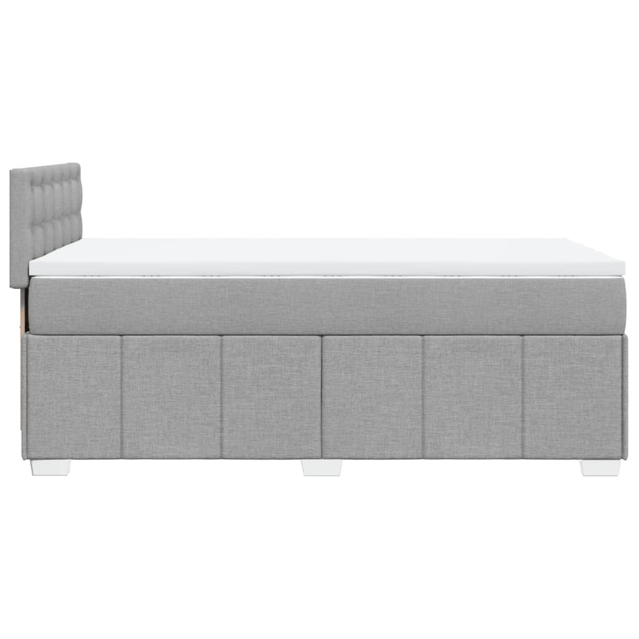 Boxspring Met Matras Stof Lichtgrijs 100X200 Cm