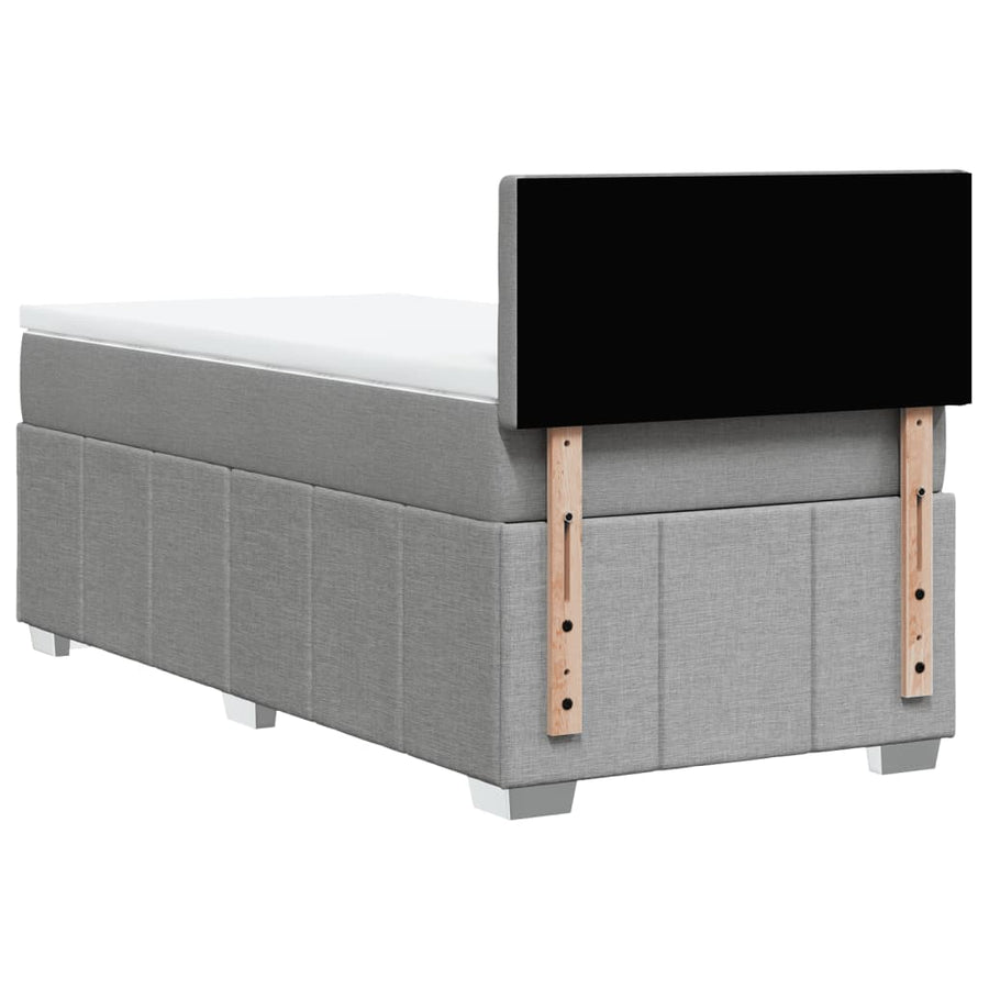 Boxspring Met Matras Stof Lichtgrijs 100X200 Cm