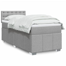 Boxspring Met Matras Stof Lichtgrijs 100X200 Cm