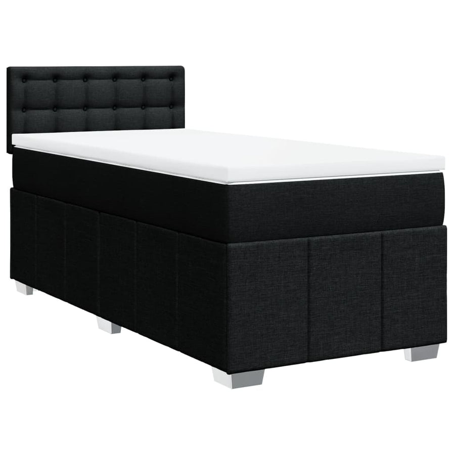 Boxspring met matras stof zwart 100x200 cm