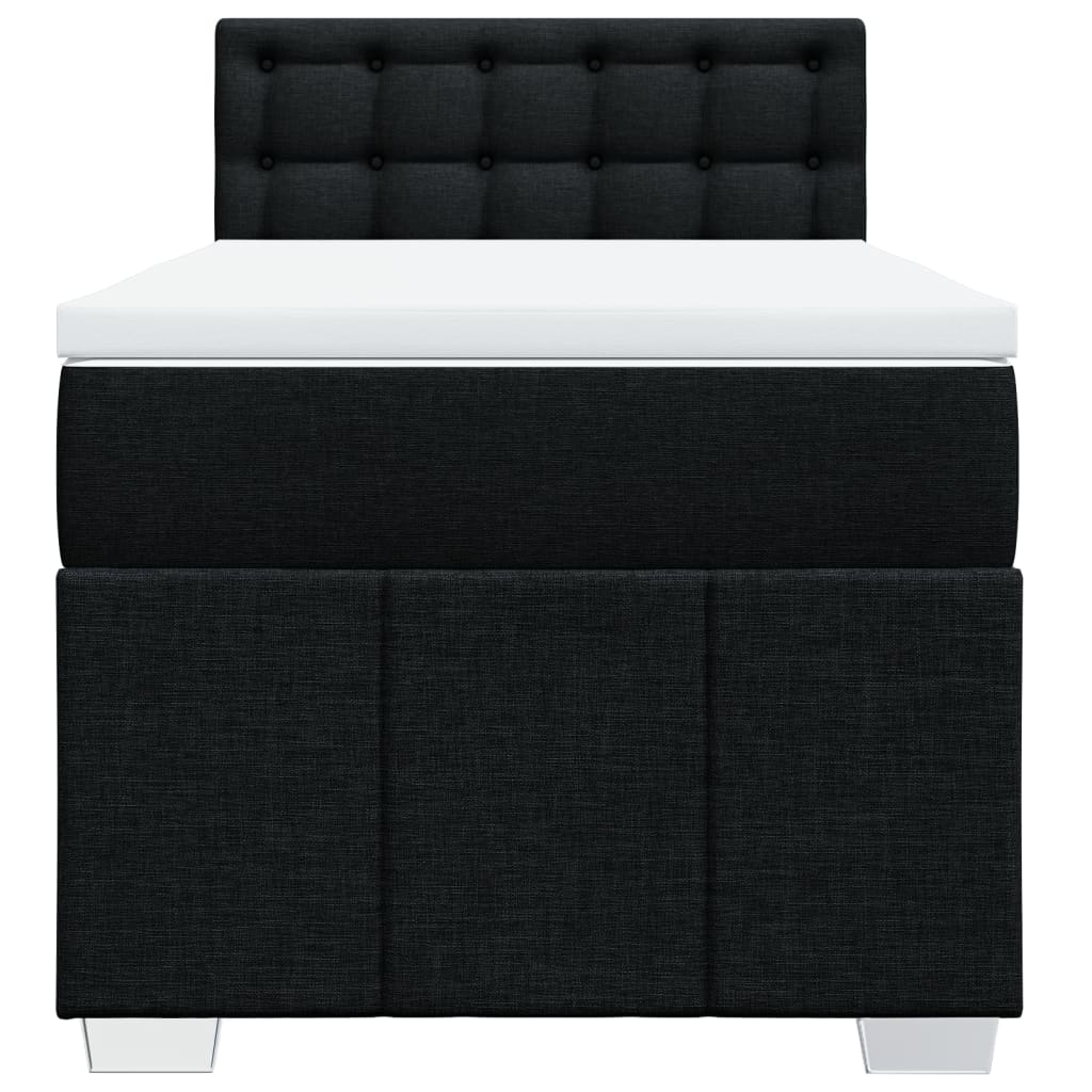 Boxspring met matras stof zwart 100x200 cm