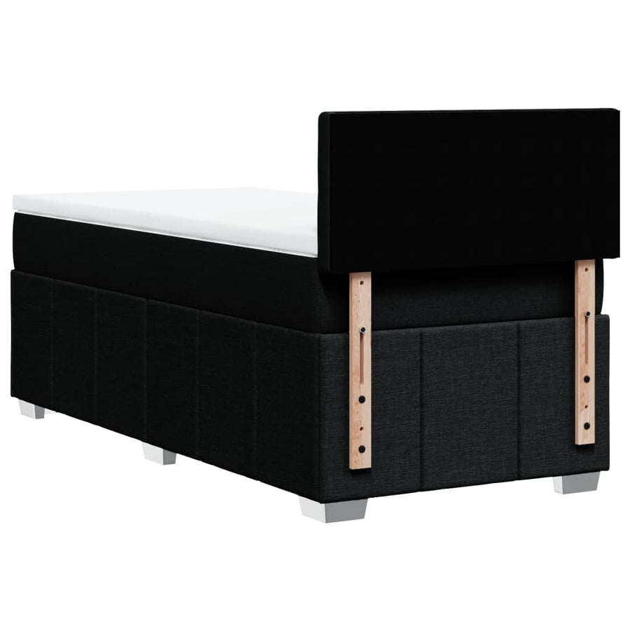 Boxspring met matras stof zwart 100x200 cm