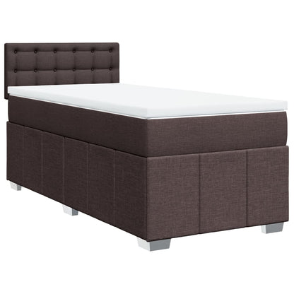Boxspring met matras stof donkerbruin 100x200 cm