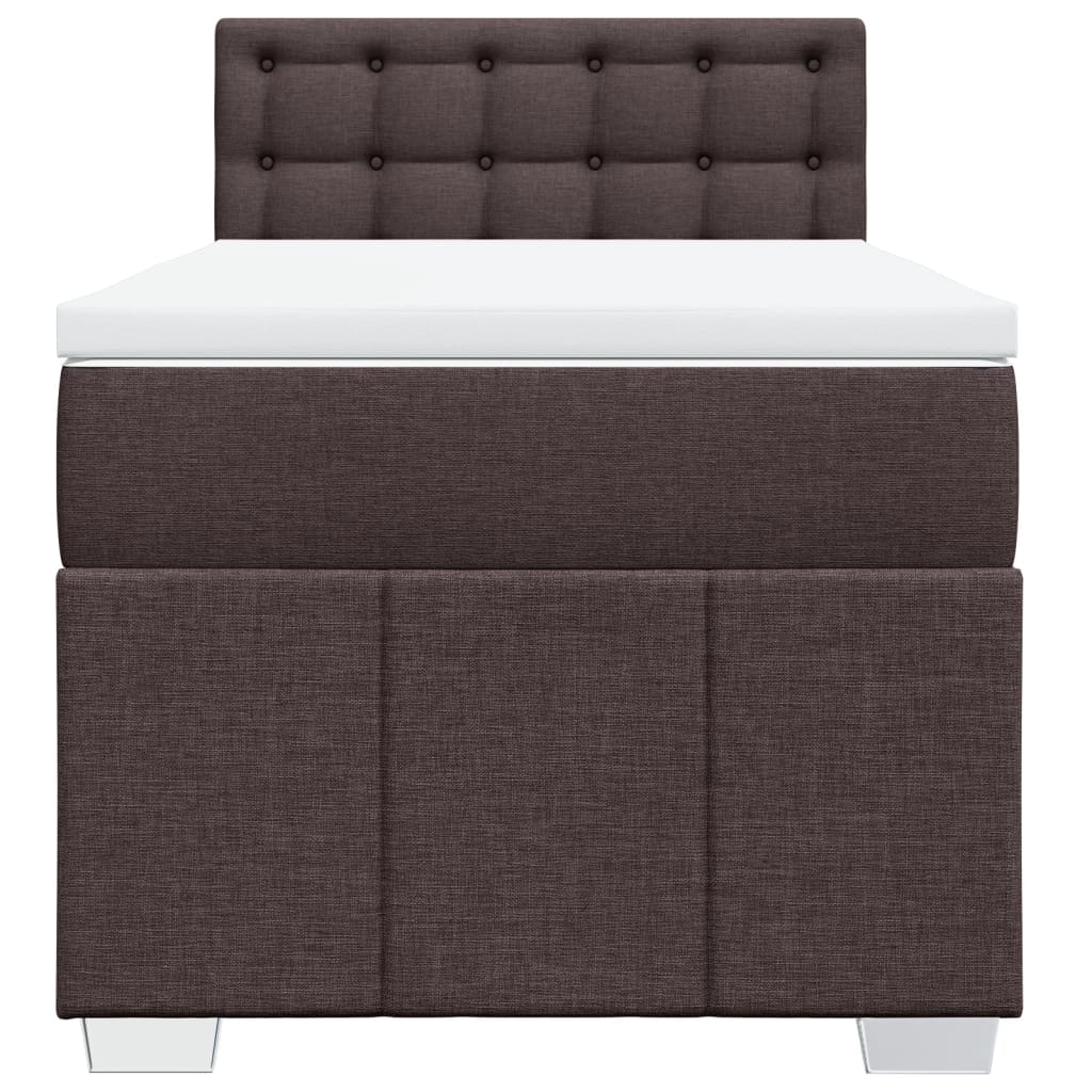 Boxspring met matras stof donkerbruin 100x200 cm