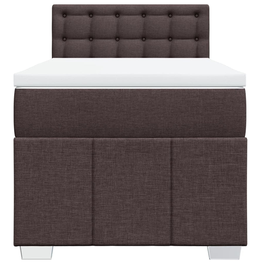 Boxspring met matras stof donkerbruin 100x200 cm