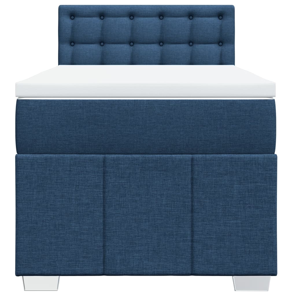 Boxspring met matras stof blauw 100x200 cm