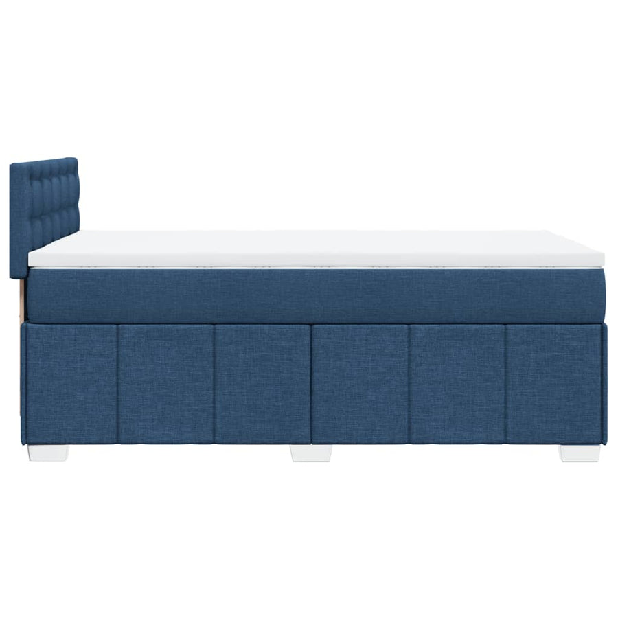 Boxspring met matras stof blauw 100x200 cm