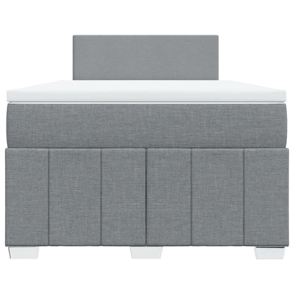 Boxspring met matras stof lichtgrijs 120x190 cm