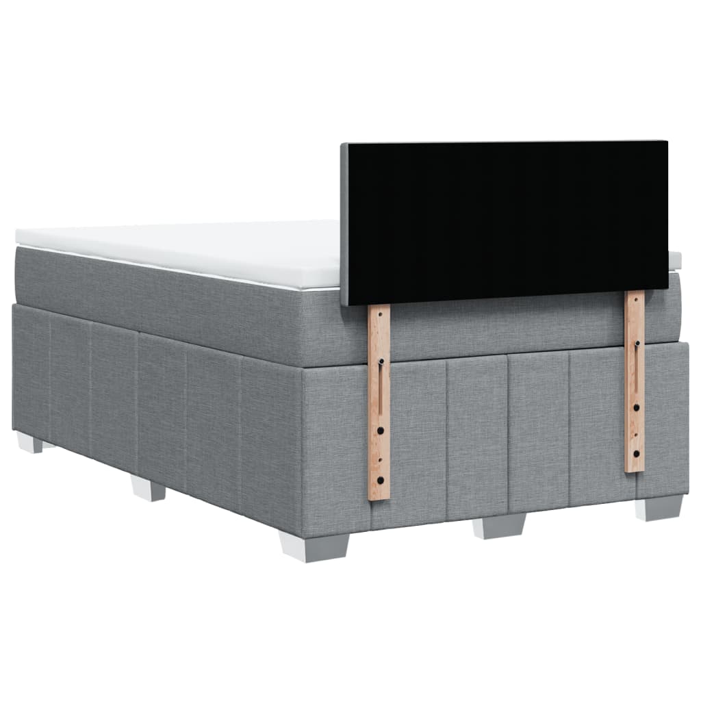 Boxspring met matras stof lichtgrijs 120x190 cm
