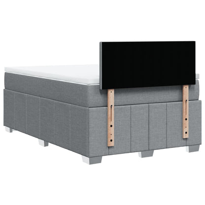 Boxspring met matras stof lichtgrijs 120x190 cm