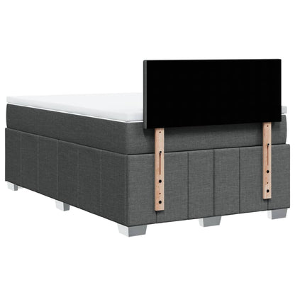 Boxspring met matras stof donkergrijs 120x190 cm
