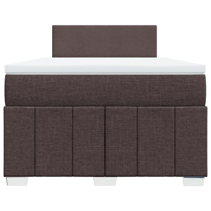 Boxspring met matras stof donkerbruin 120x190 cm