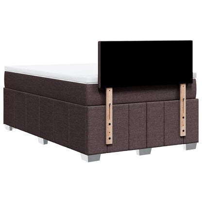 Boxspring met matras stof donkerbruin 120x190 cm