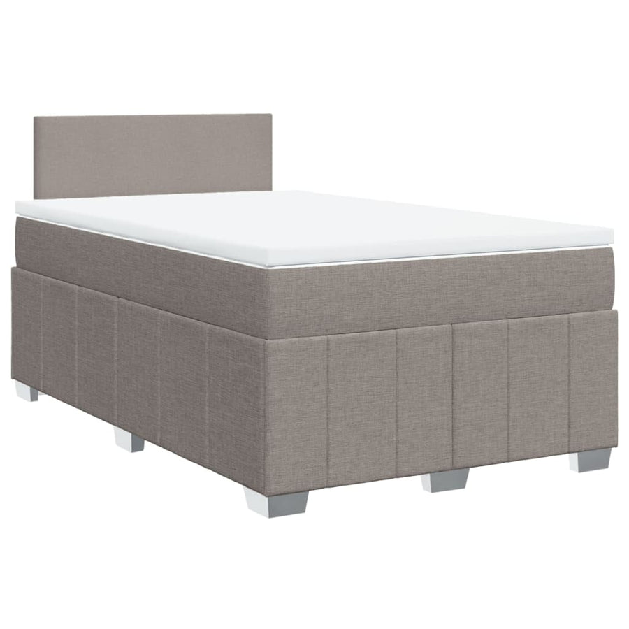 Boxspring met matras stof taupe 120x190 cm