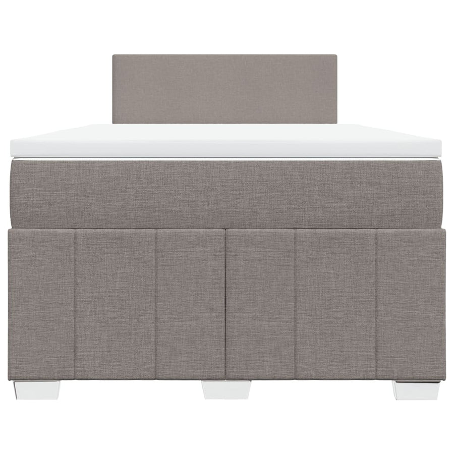 Boxspring met matras stof taupe 120x190 cm