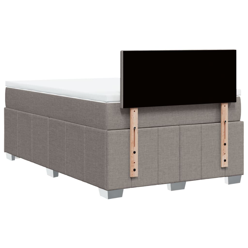 Boxspring met matras stof taupe 120x190 cm