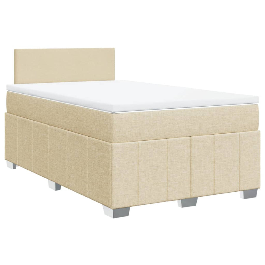 Boxspring met matras stof crèmekleurig 120x190 cm