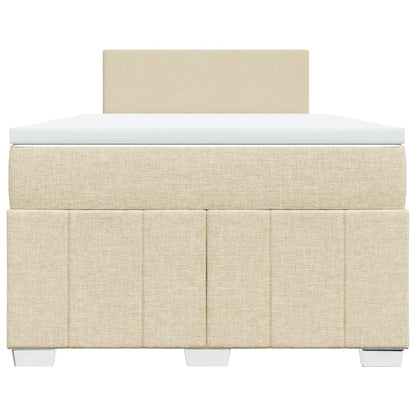 Boxspring met matras stof crèmekleurig 120x190 cm