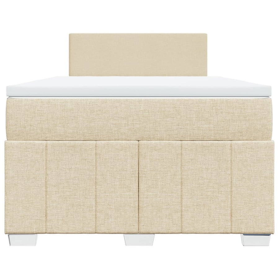 Boxspring met matras stof crèmekleurig 120x190 cm