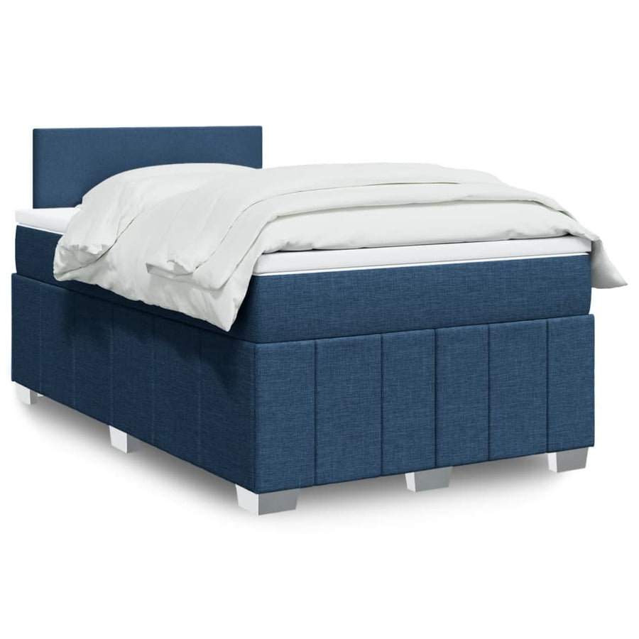 Boxspring Met Matras Stof 120 x 190 cm Blauw