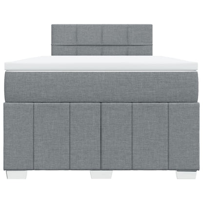 Boxspring met matras stof lichtgrijs 120x190 cm