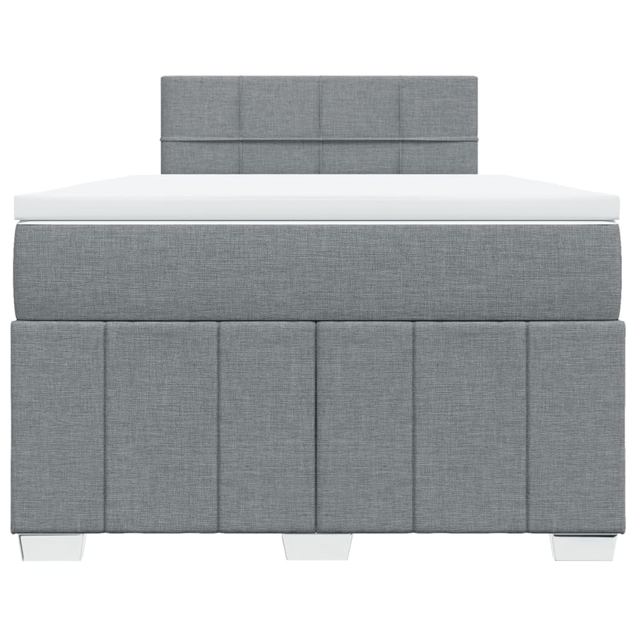 Boxspring met matras stof lichtgrijs 120x190 cm