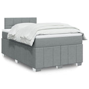 Box spring with light grey fabric mattress 120x190 cm
