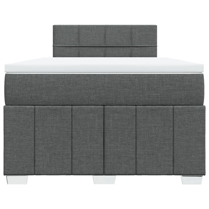 Boxspring met matras stof donkergrijs 120x190 cm