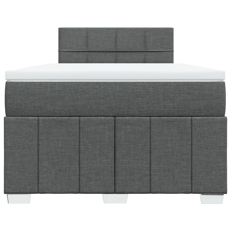 Boxspring met matras stof donkergrijs 120x190 cm
