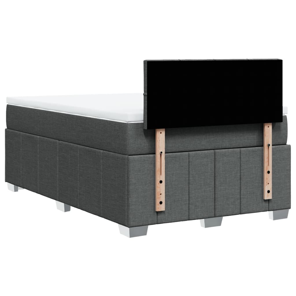 Boxspring met matras stof donkergrijs 120x190 cm