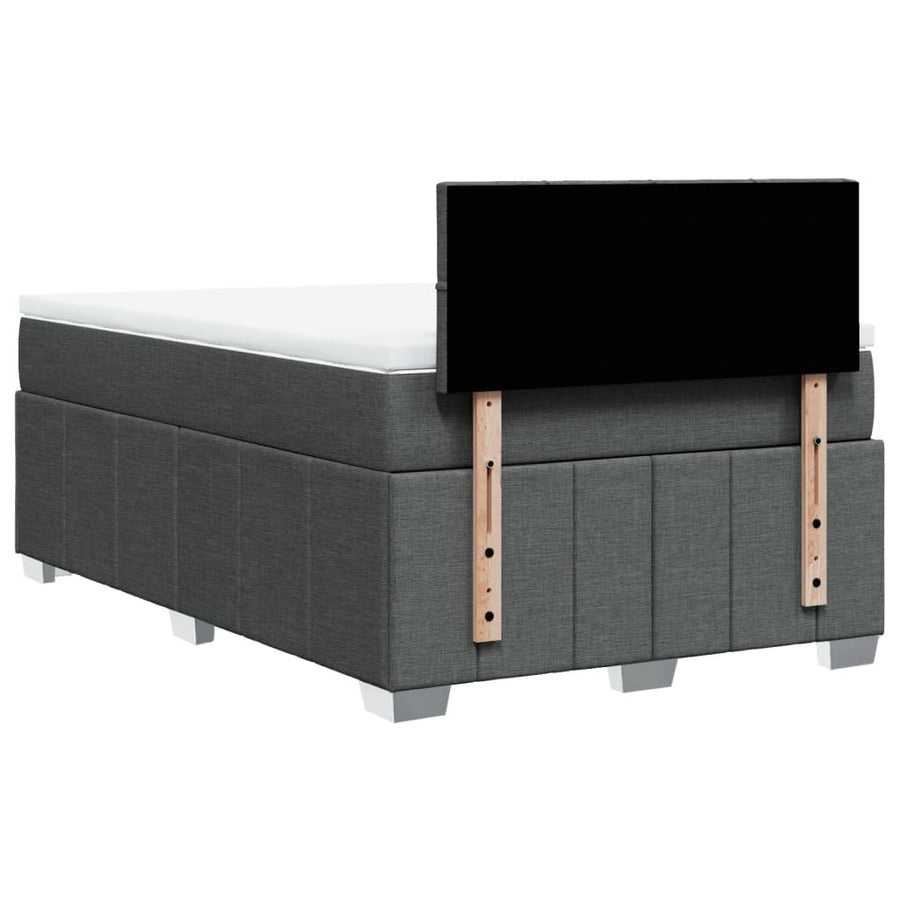 Boxspring met matras stof donkergrijs 120x190 cm