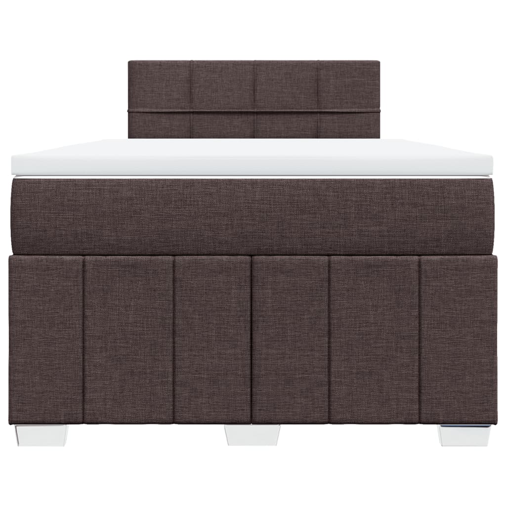 Boxspring met matras stof donkerbruin 120x190 cm