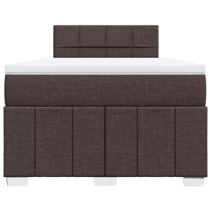 Boxspring met matras stof donkerbruin 120x190 cm