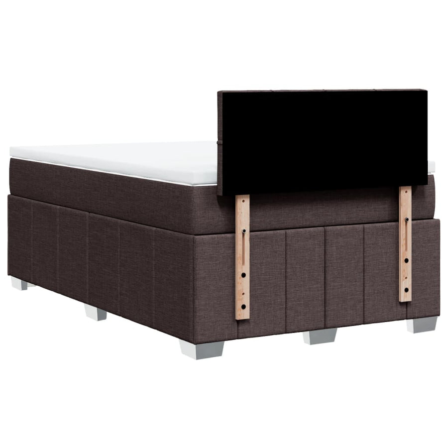 Boxspring met matras stof donkerbruin 120x190 cm