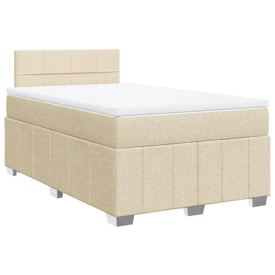 Boxspring met matras stof crèmekleurig 120x190 cm
