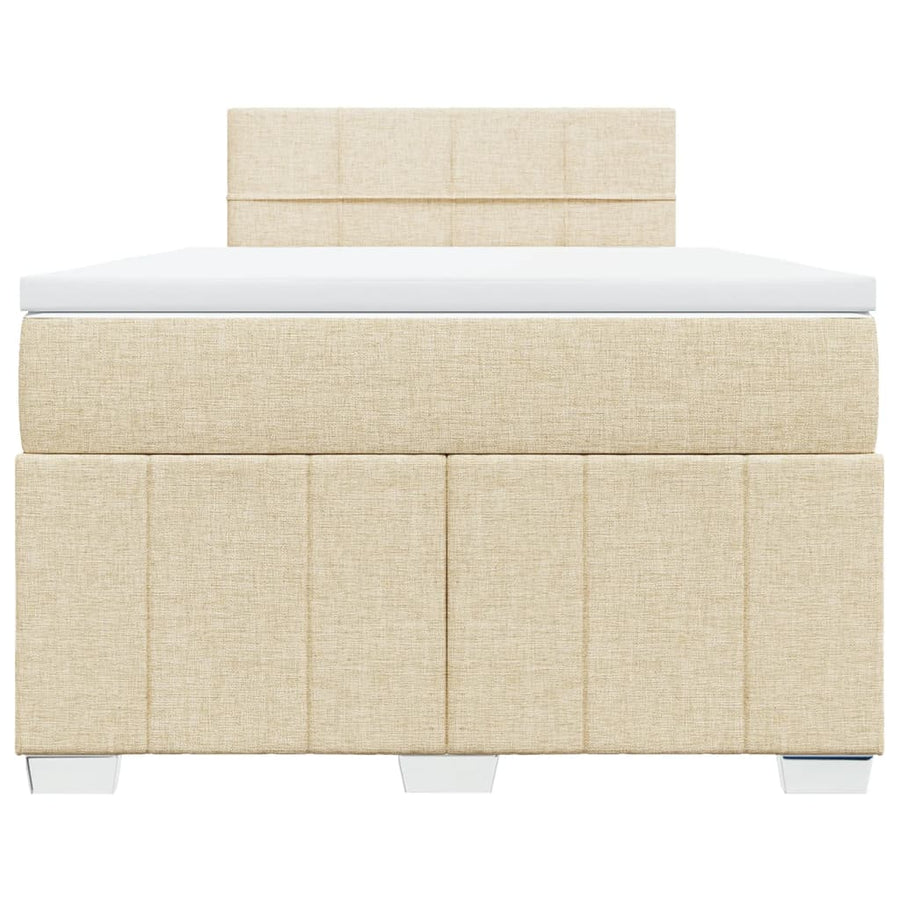 Boxspring met matras stof crèmekleurig 120x190 cm