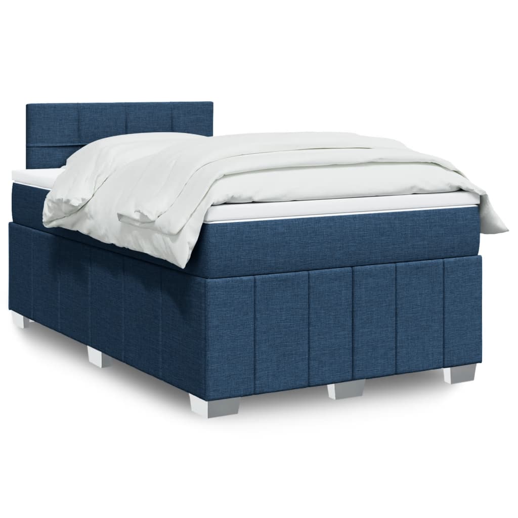Boxspring Met Matras Stof 120 x 190 cm Blauw